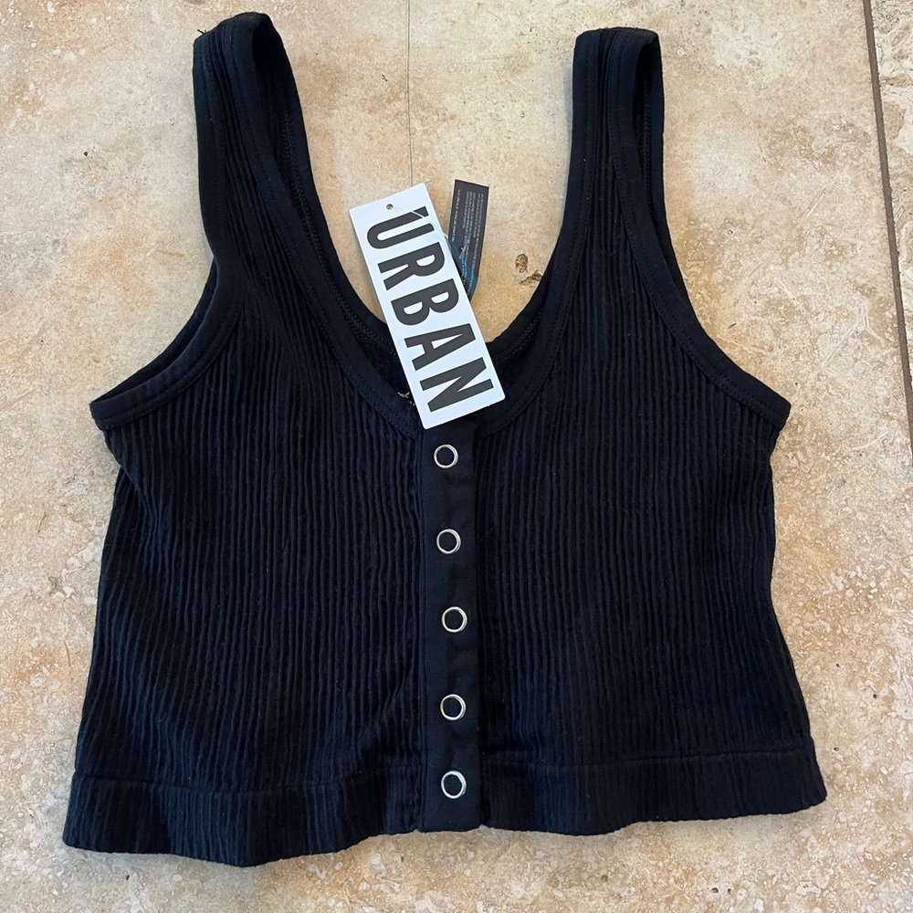 Urban Outfitters - ribbed black tank - size M/L - NWT
